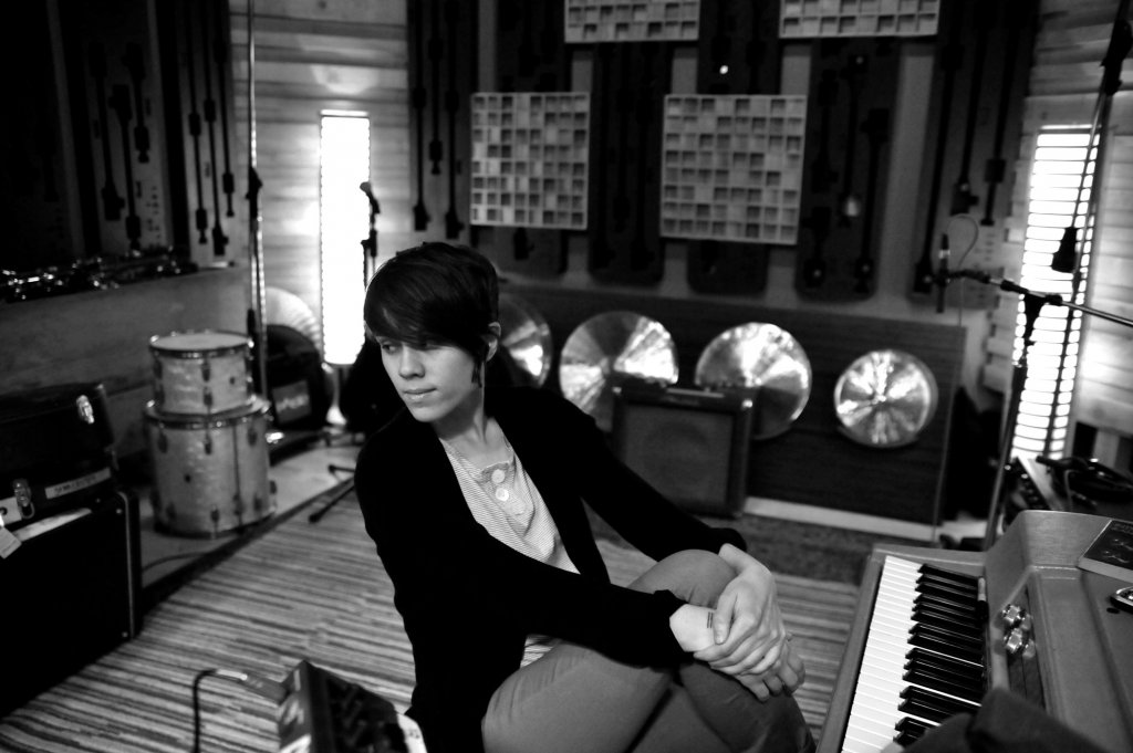 Sara in the studio