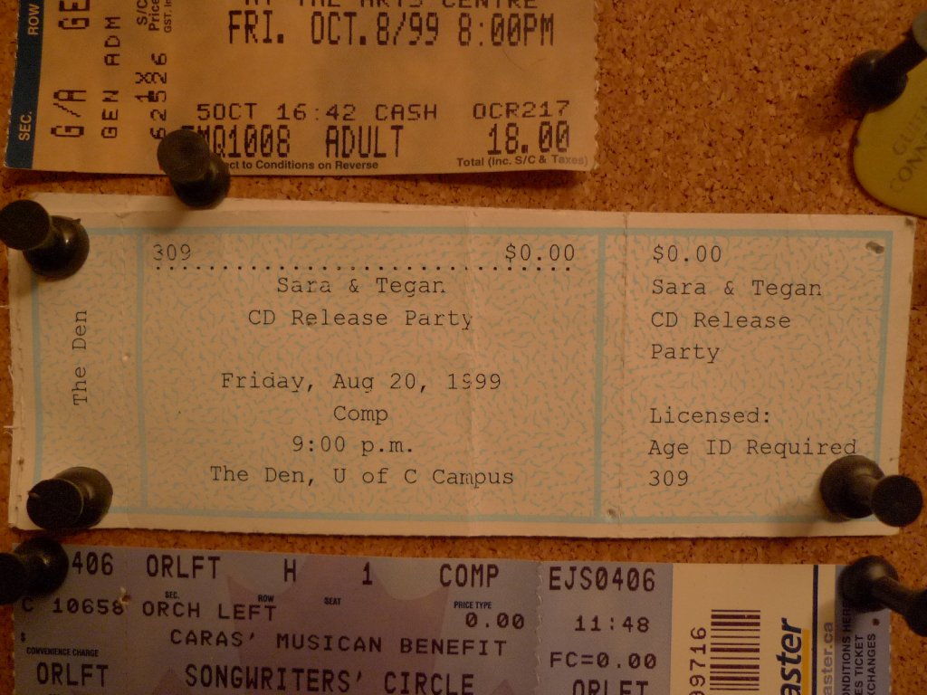 Original Tegan and Sara Under Feet Like Ours CD release party ticket